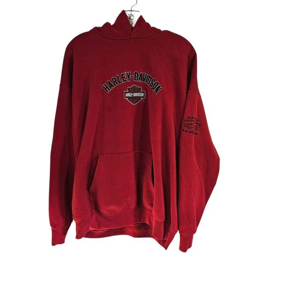 Harley-Davidson Red Pullover Sweatshirt Men Size XL Embroidered Blue Springs MO - Picture 1 of 10
